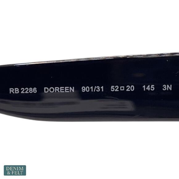 NEW Ray-Ban Doreen Square Sunglasses Polished Black G-15 Green Lenses RB2286 main image 13